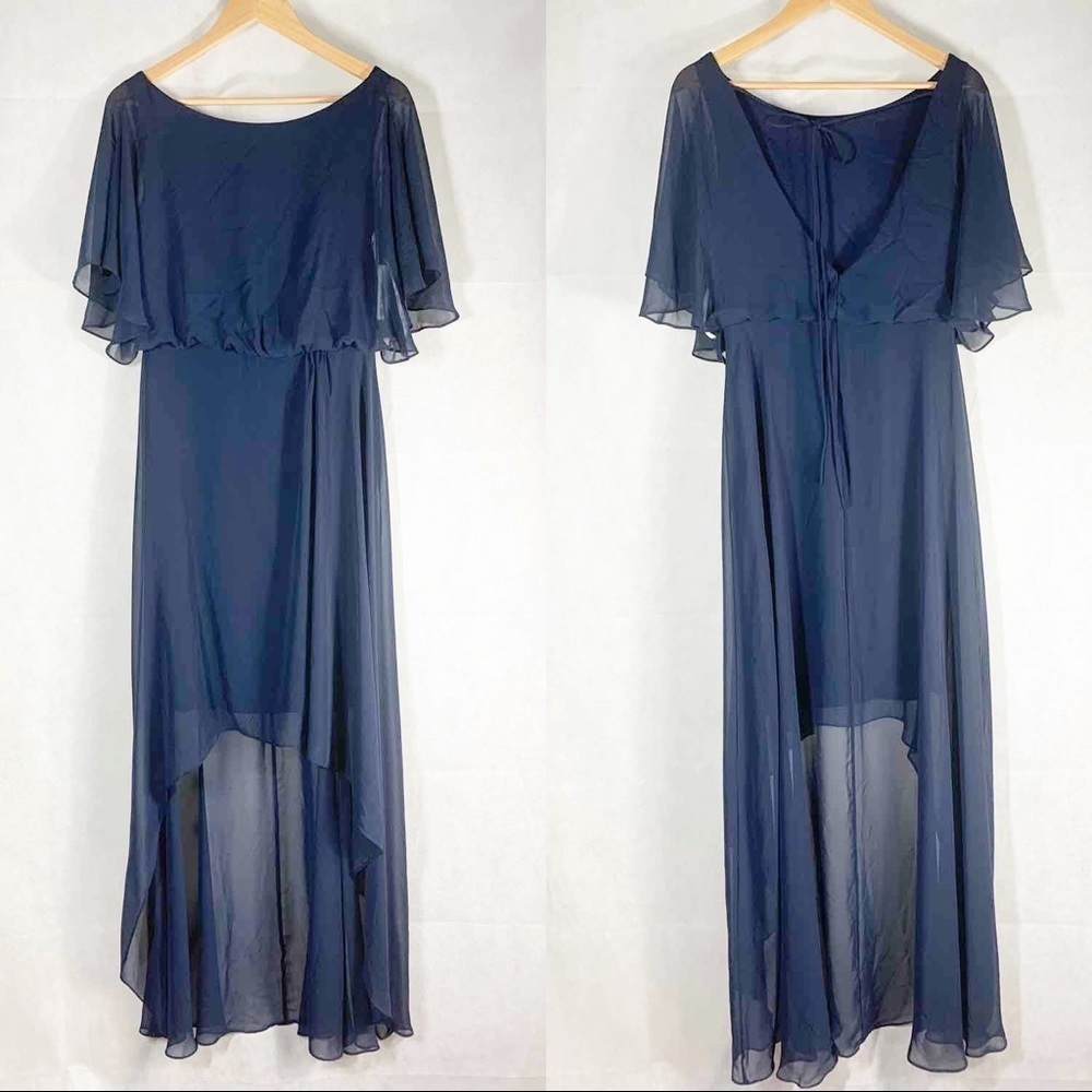 Jenny Packham Flutter Sleeve High Low dress